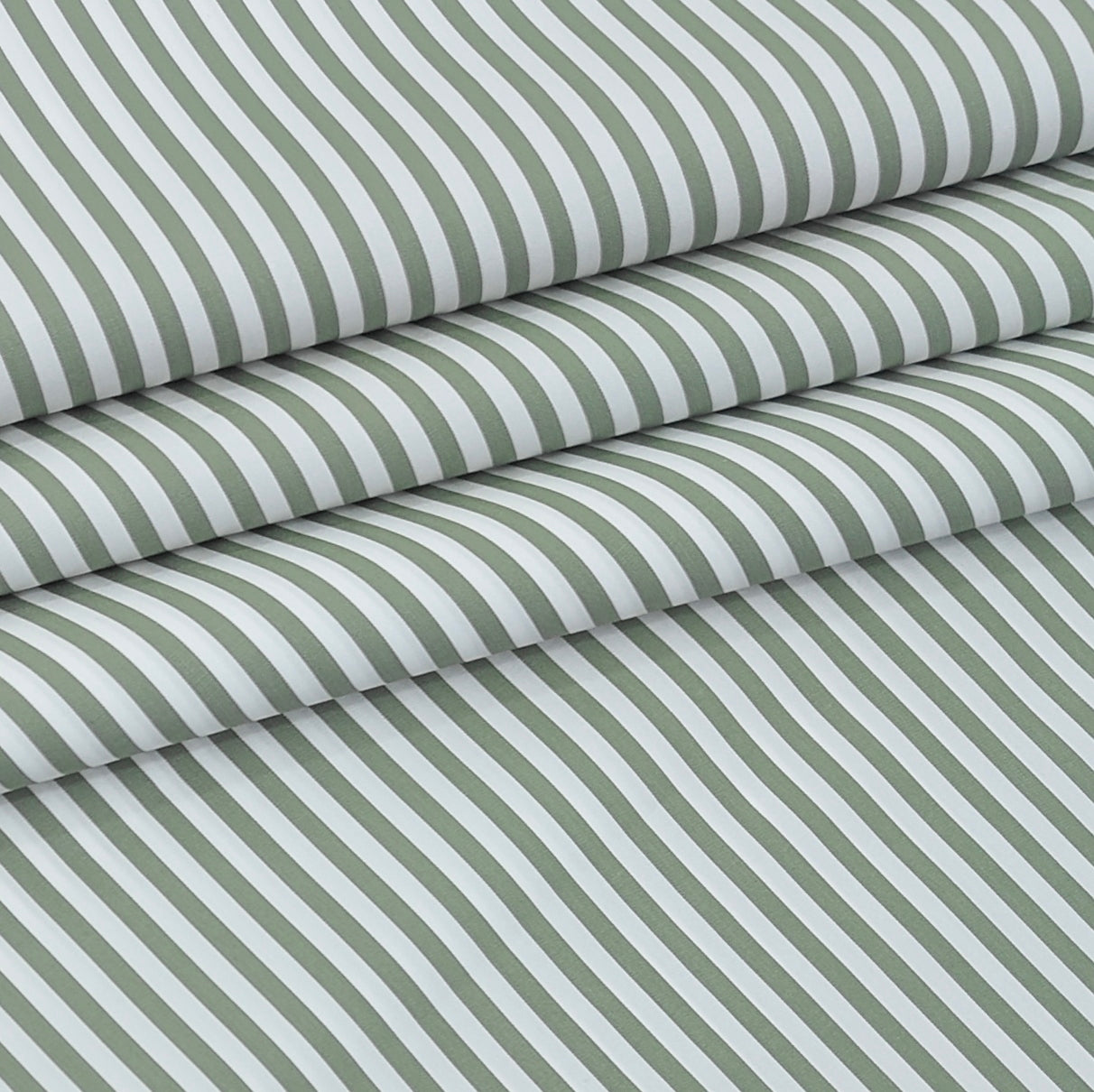 Shirt Fabric Soktas 140/2 Giza Cotton Bengal Stripe Colour Swamp Green N White